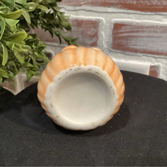 “3/$15” - Ceramic Crafted Candle Holder With Candle - Never Lit - Orange & White - Picture 6 of 8